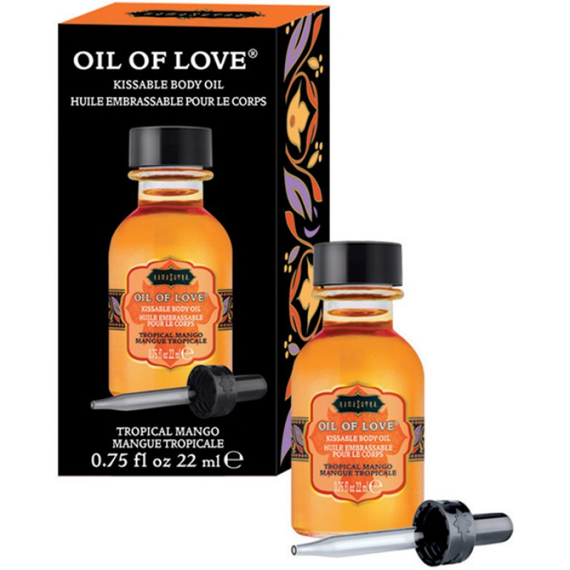 Kamasutra Oil Of Love  Warming Kissable Massage Oil - Tropical Mango 0.75 oz (22 ml)